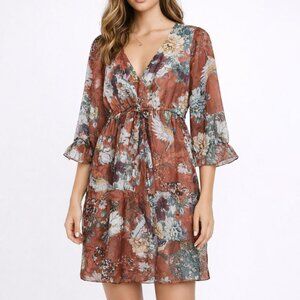 Hemant & Nandita Zeri Floral Mini Dress‎ 4P